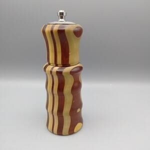 Hand-Carved Wood Pepper Mill Primitive Rustic Farmhouse Decor